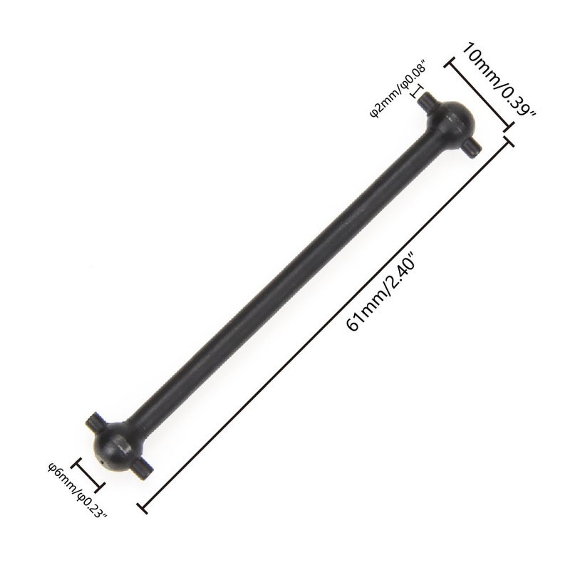 COJOYS Dogbone Universal Drive Joint Cup Shaft 61mm Steel Silver Iron Black for RC Hobby Model Car HPI HSP,COJOYS,4PCS (Black) - Image 3